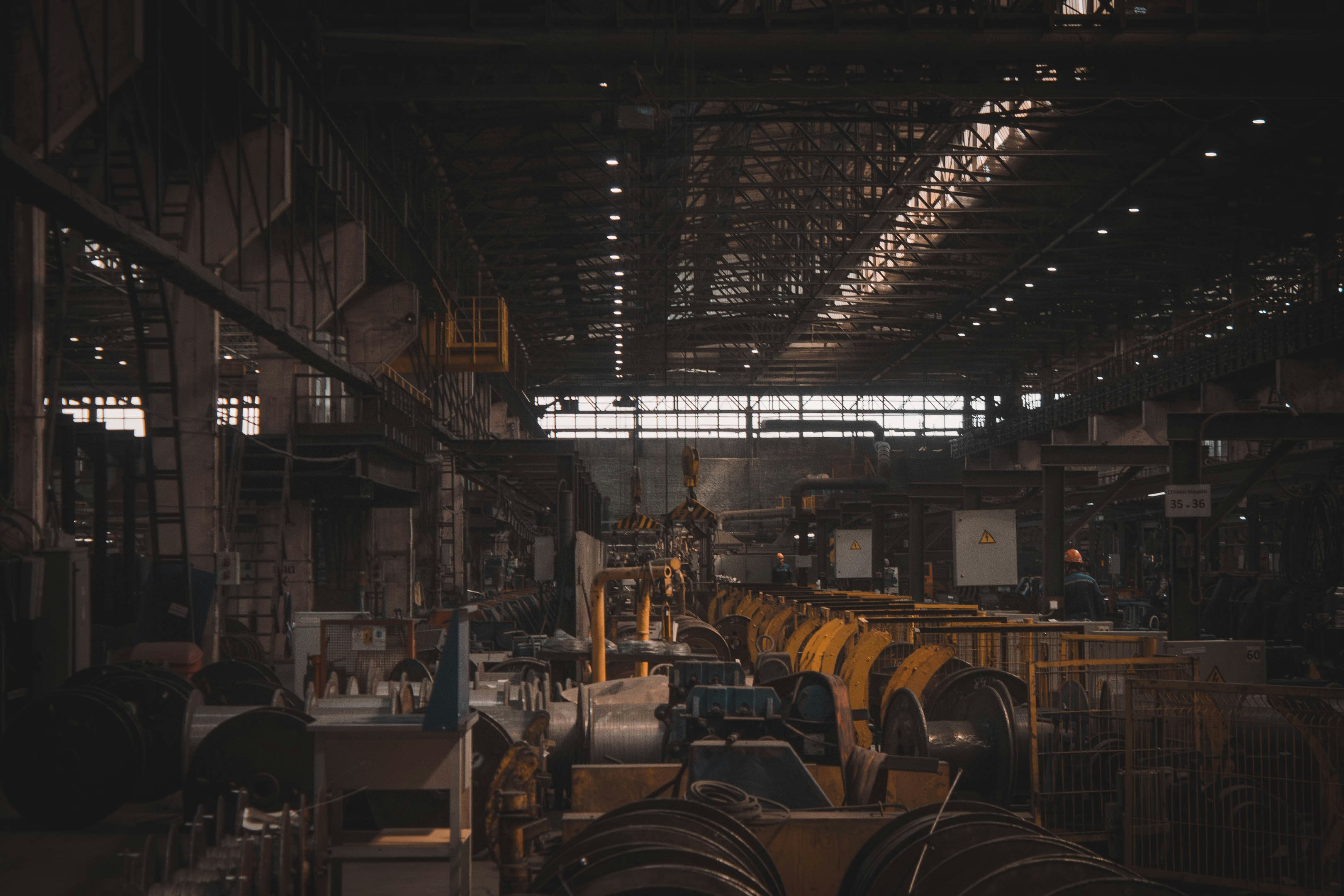 A factory filled with lots of machines and machinery